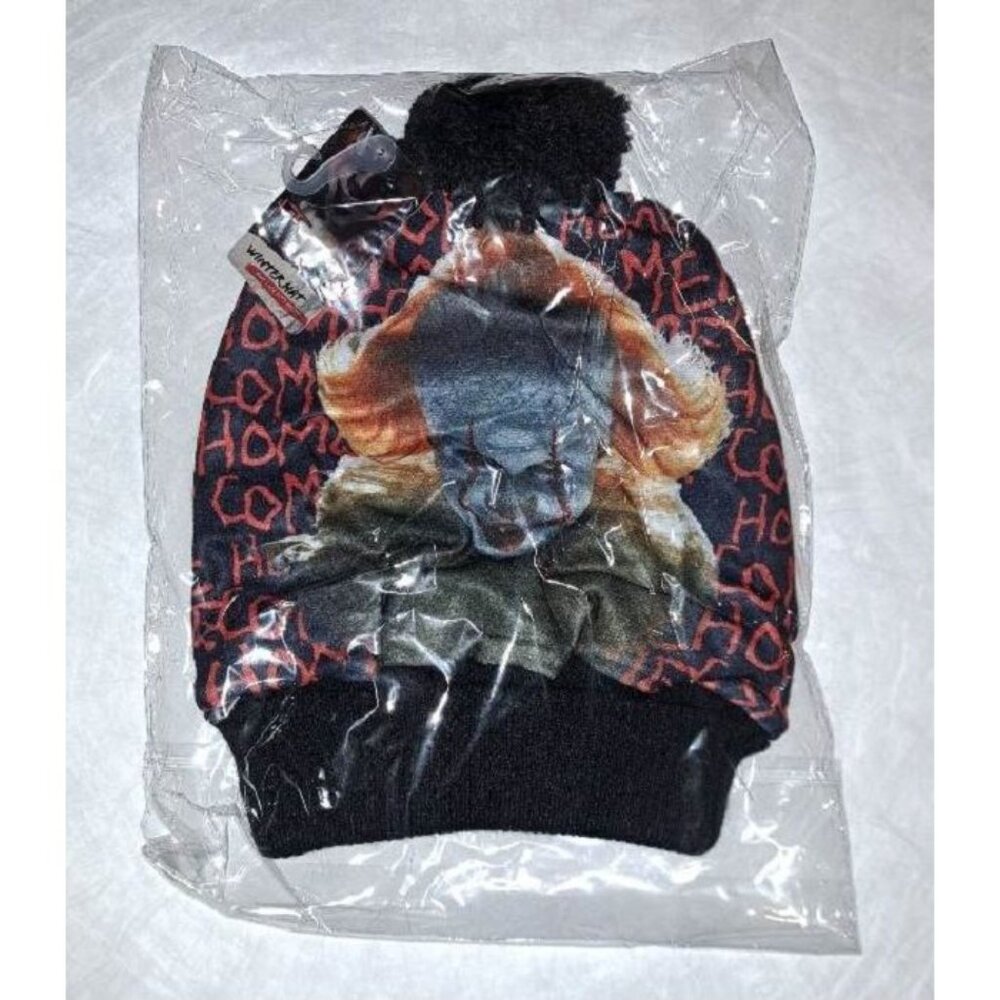 New Pennywise IT Beanie Hat Adult Winter Horror Movie Warm One Size NWT Clown - Picture 2 of 2